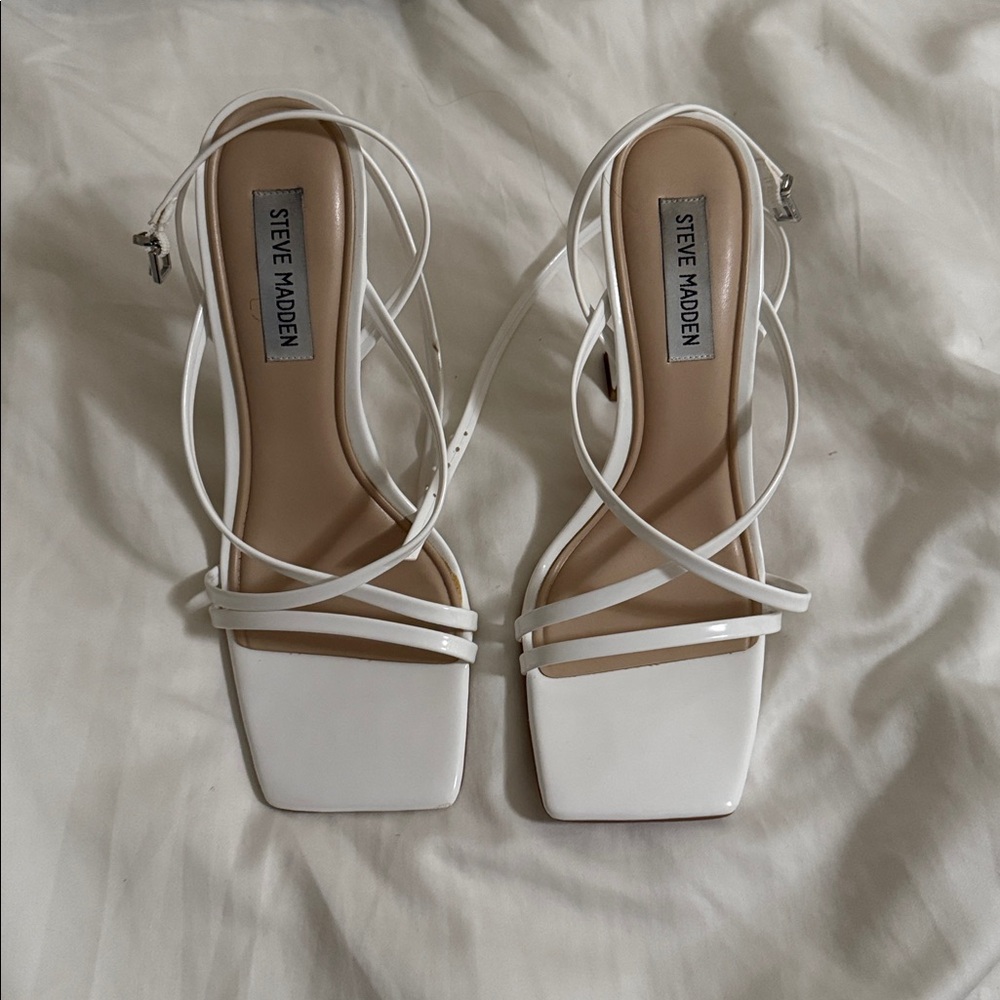 Steve Madden Allegra White Strappy Heels